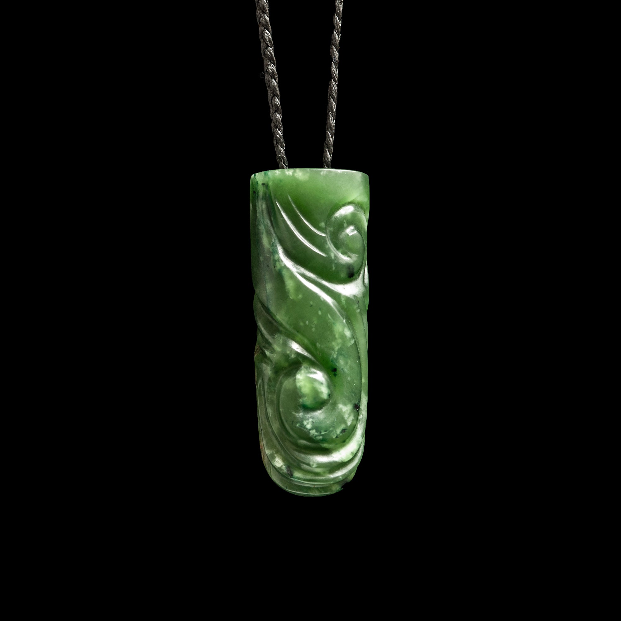 Contemporary Carved Jade Pendant by Madelyne Gourdin-0